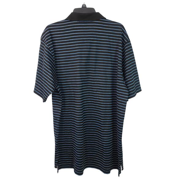Peter Millar Crown Blue White Stripe Royal Troon Polo Golf Shirt Men's XL - Picture 2 of 4